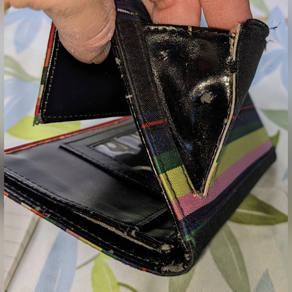 Kate Spade PROJECT Striped Foldover Wallet W/ Callouts For Rehab Or Repurpose - Picture 16 of 16